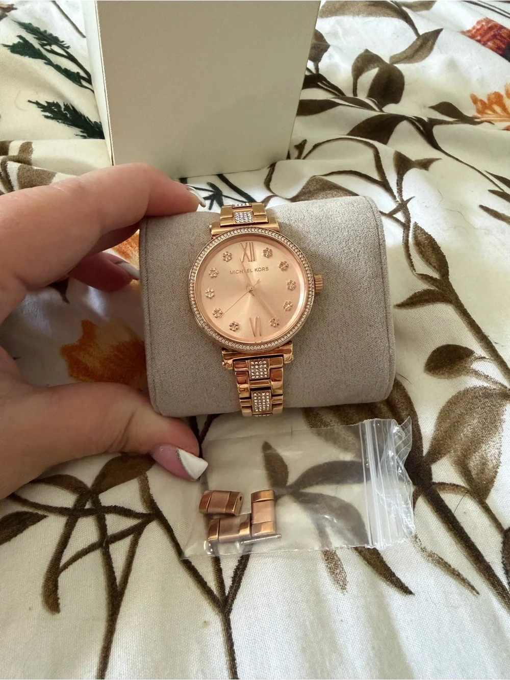 Michael Kors Rose Gold Tone Crystal Accent Women's Watch